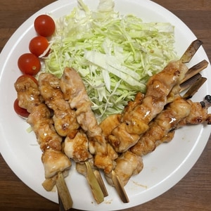 魚焼きグリルで！タレ付き焼き鳥で居酒屋気分♪